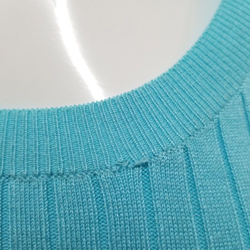 New York & Company top Small ribbed knit short sleeve acrylic nylon - Picture 8 of 12